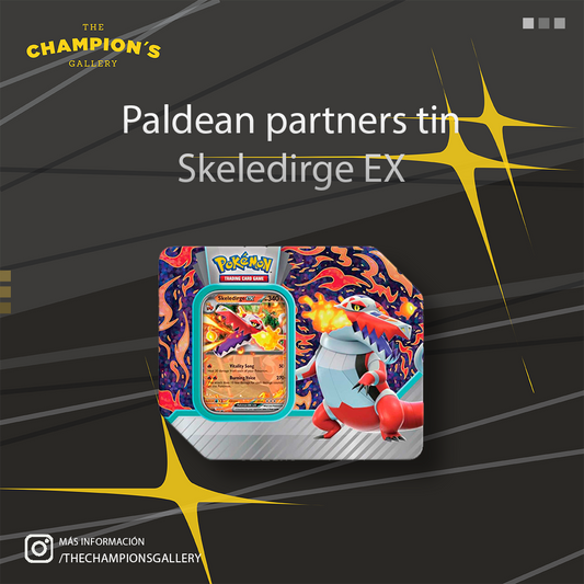 Paldea partners tin - Skeledirge ex (dañada)