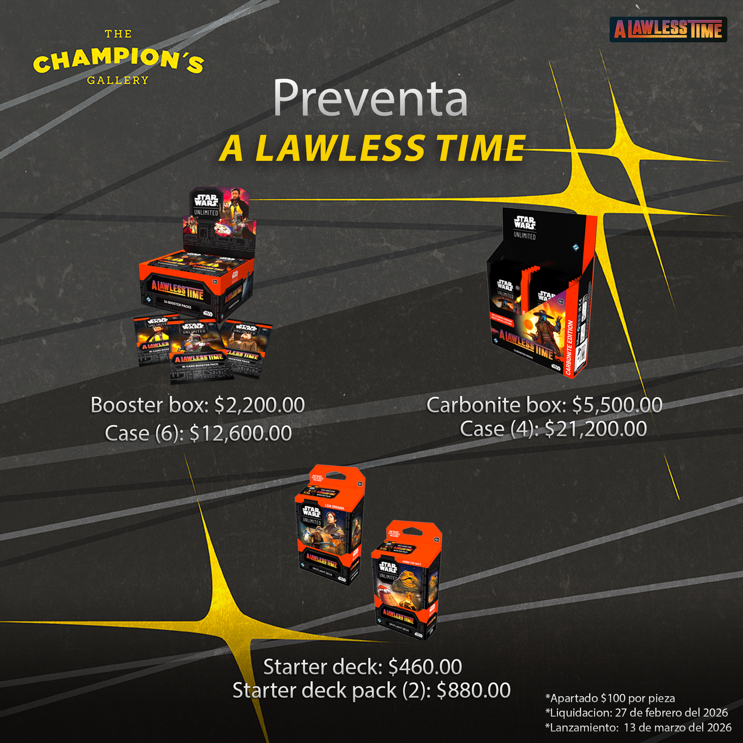 Preventa - Star wars unlimited: A lawless time